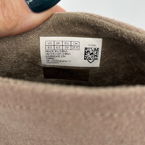 TOMS Lacy Ankle Bootie Desert Taupe Zip Up Casual Boho Size 8.5 Tan Beige Comfy - Picture 2 of 9